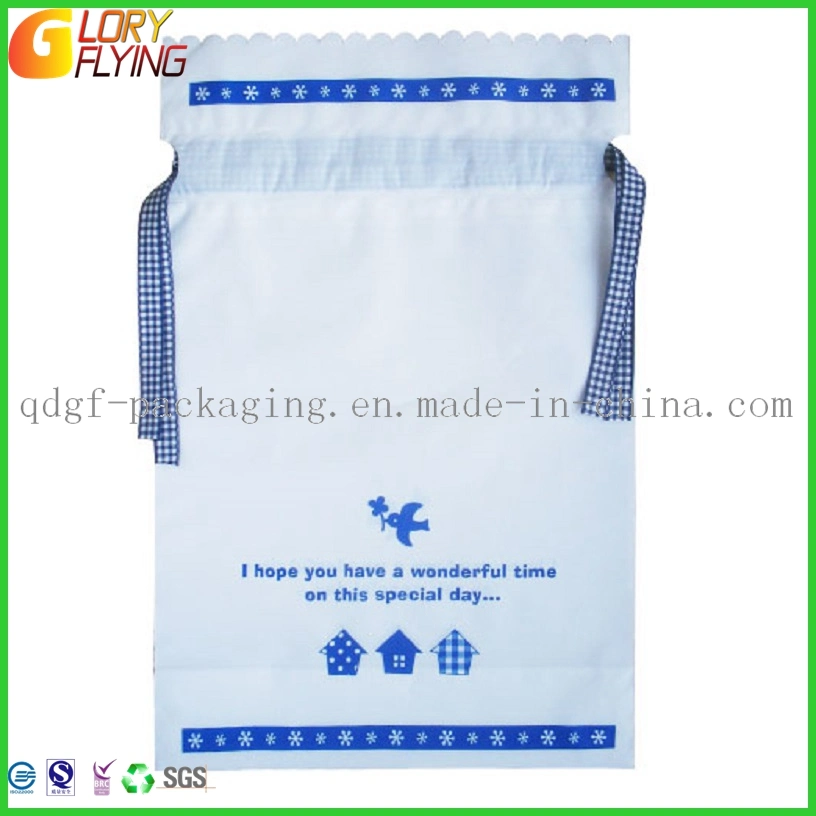 Plastic Gift PE/ HDPE/LDPE/PP Promotion Shopping Bags with Soft Nylon Handles and Gravure Printing