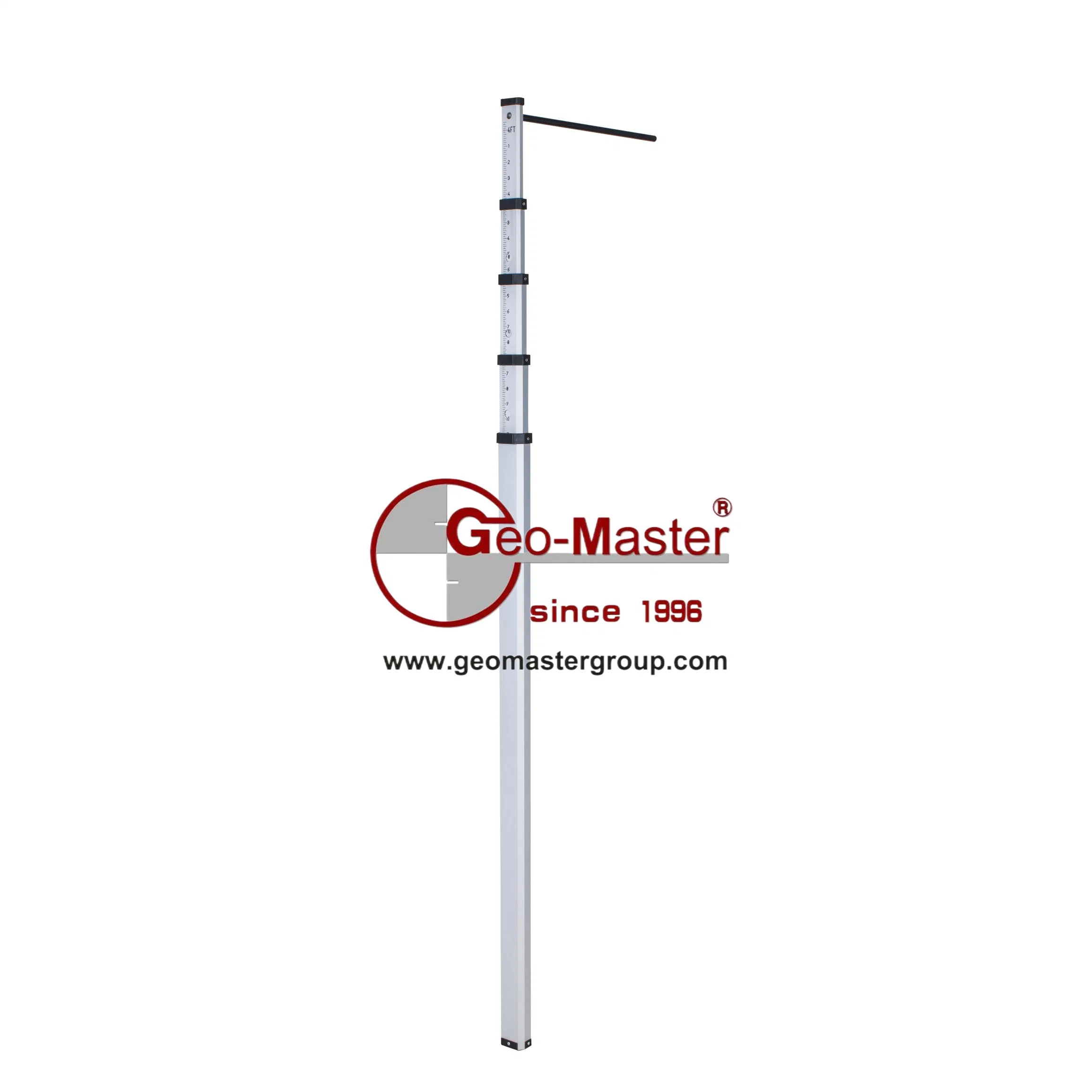 Geomaster 5m&times; 5sections Height Measuring Staff W. 40cm Metal Arm