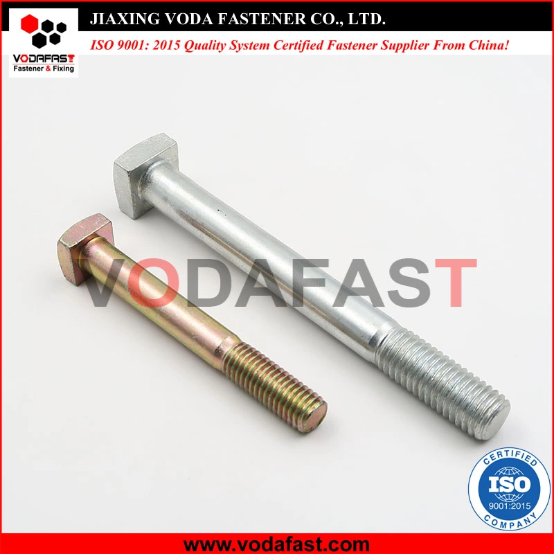 Vodafast ANSI B18.2.1 Square Head Bolts Class 2 Class 5 Class 8 Yellow Zinc Plated