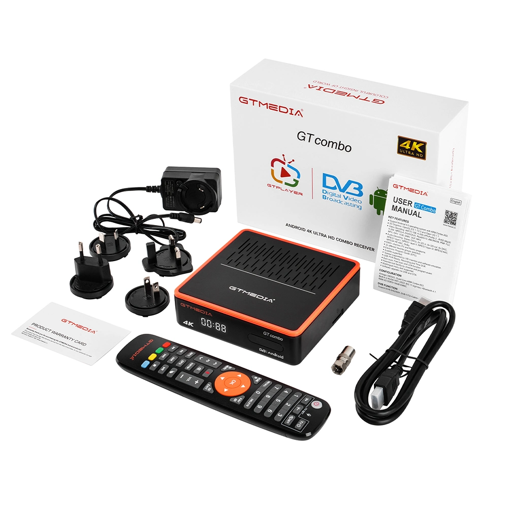 Gtmedia Gtcombo Android9.0 DVB Combo FTA Autobiss Powervu Satellite Receiver