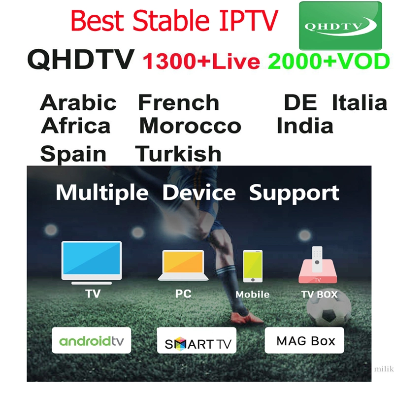 1 año Qhdtv Abonnement IPTV el código de suscripción Europa España Francia Portugal Italia Italia árabe francés Bélgica para Android Smart TV Box m3u Qhdtv IPTV