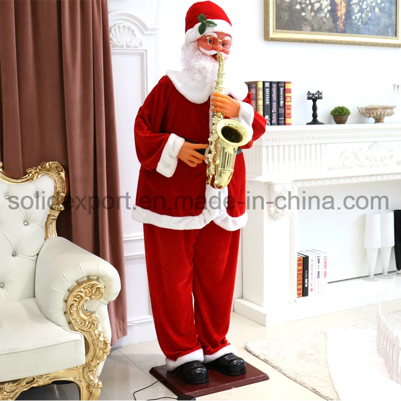 1.8m Electric Saxophone Music Dancing Santa Claus Christmas Decoration