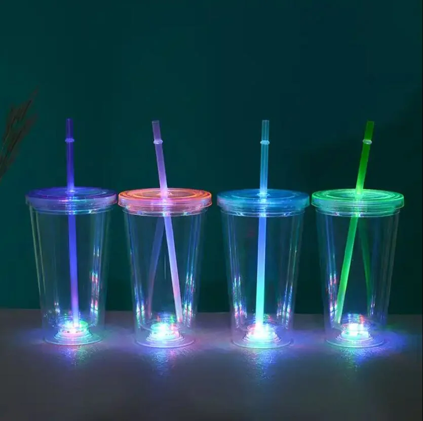 VERRE LED boire partie eau clignotant lumières tasse Lunettes LED en plastique à double paroi