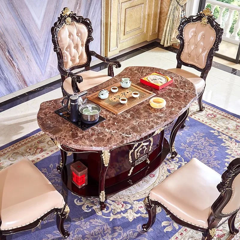 Fábrica bien hecho mano tallado muebles de oficina de estilo chino mesa de té