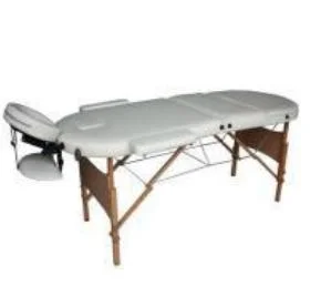Foldable 3 Section Wooden Massage Table Oval Table Leather Massage Bed Equipment Furniture Table for Beauty,Salon (ZG28-007)