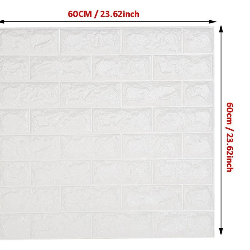 3D Tile Brick Waterproof Wall Sticker Self-Adhesive Foam Panel Wallpaper 77X70cm