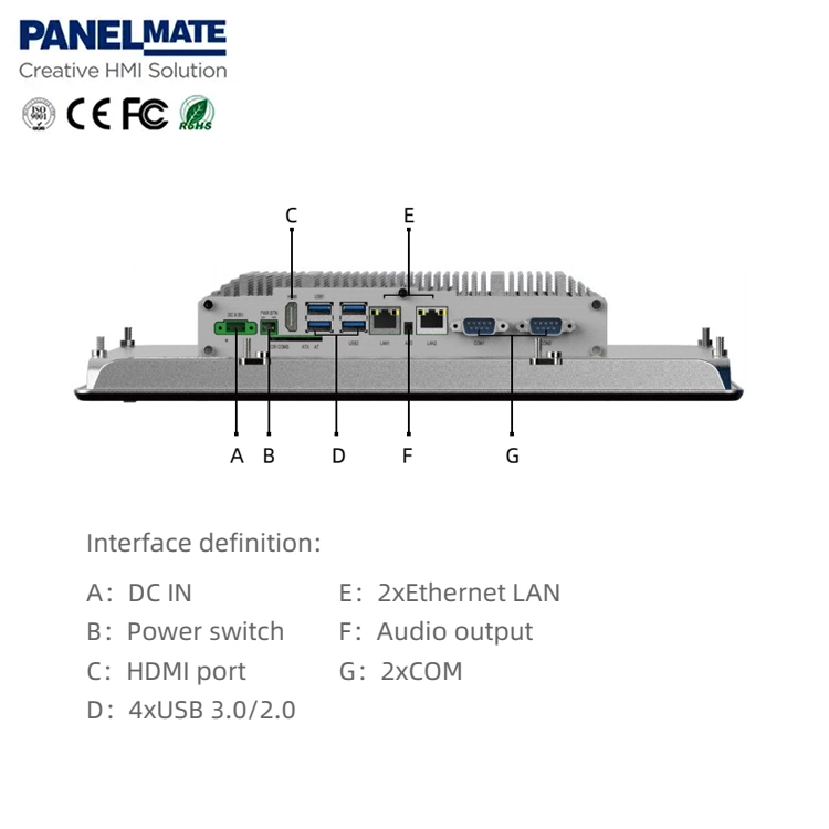 1920X1080 Promotion Touch Screen All in One Intel Skylake I5 7200u Fanless Industrial Touch Panel PC