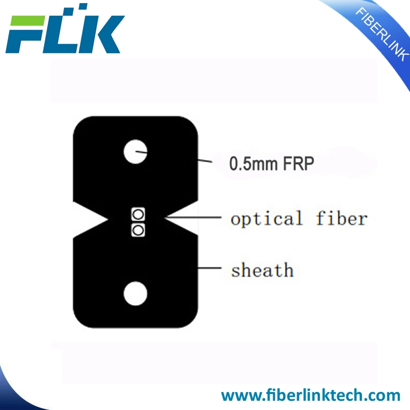 2 Cores Indoor Fiber Optical Flat Cable De Fibra Optica Drop for Communication
