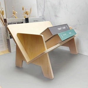 Practical Desktop Book Shelf Organizer Bookshelves Storage Display Rack Wood Bookcase in Living Room/Home/Office