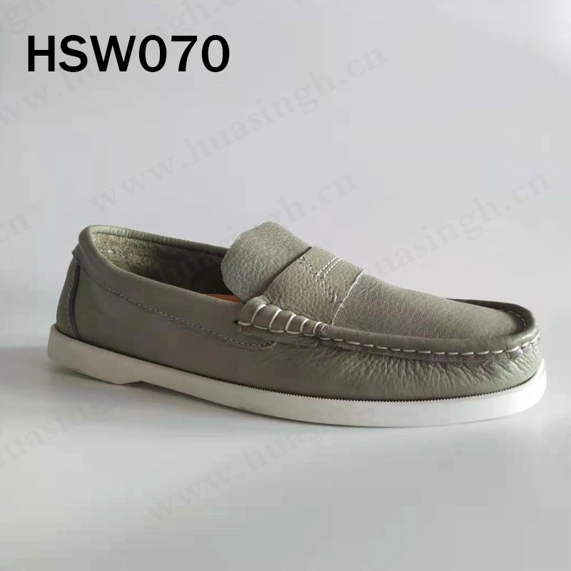 Gww, Hot Selling Easy Wear Comfortable Flat Peas Shoe Handmade Full Grain Leather Mask Style Green Penny Shoe Hsw070