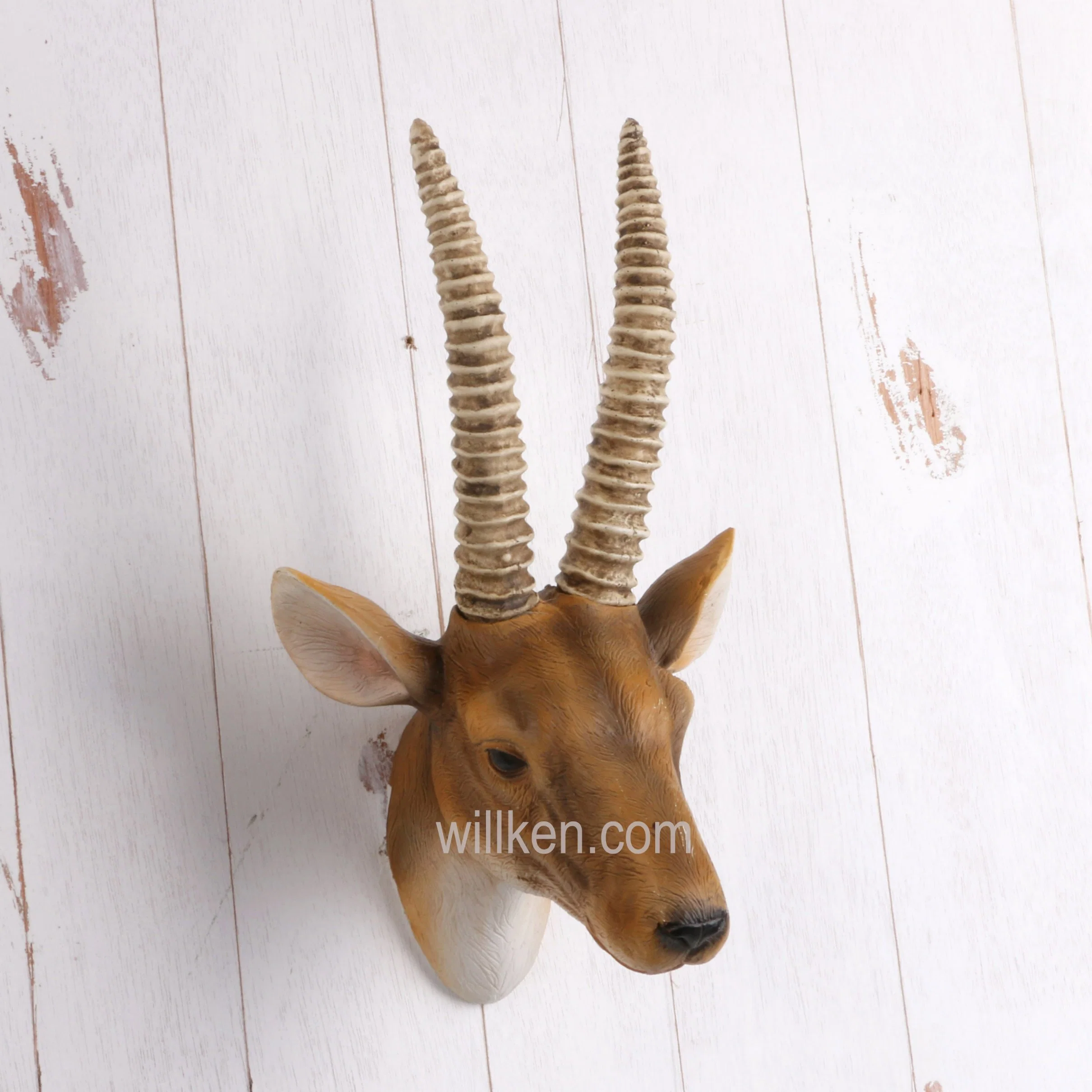 Décoration murale d'intérieur en résine à tête d'antilope miniature