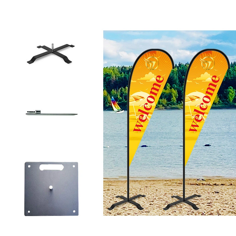 Custom Feather Flag with Double Sided Printing Advertising Waterproof Beach Stand Banner