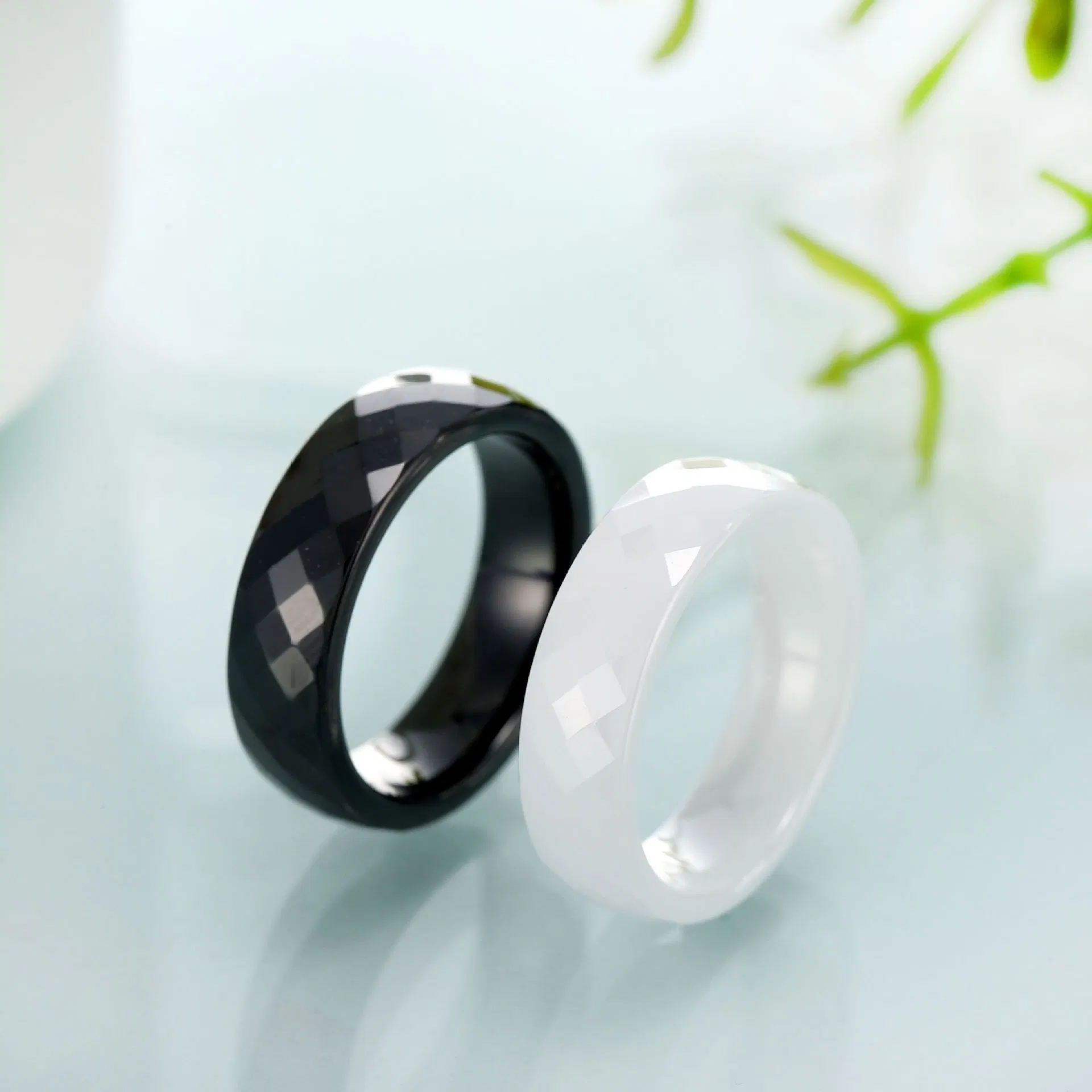 4mm 6mm 8mm Black Ceramic Wedding for Men Women Couple Band Ring