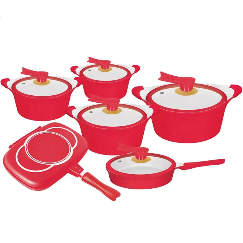 12PCS Die Cast Aluminum Non-Stick Ceramic Coating Kitchen Cookware Sets China Manufacturers