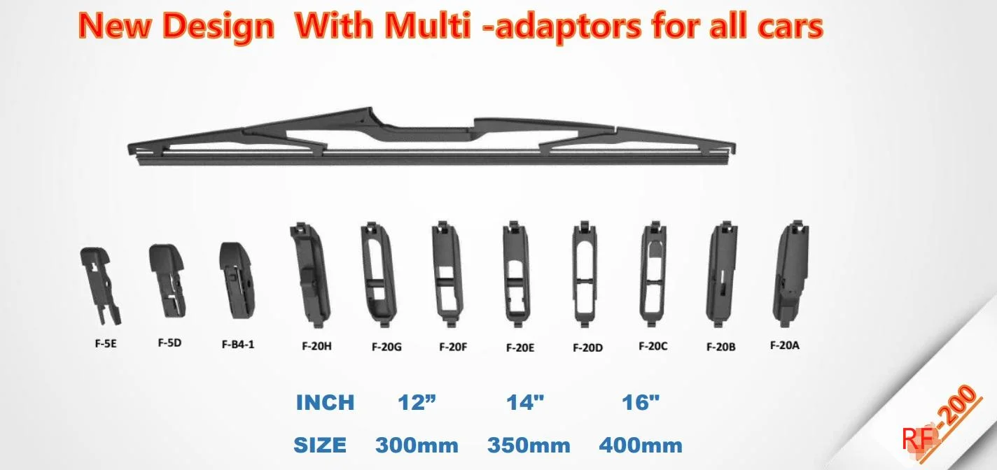 New Design All SUV, Pick-up Multi-Function Multi-Adaptors Rear Windows/Windshield/Windscreen Wiper Blade for Passenger Cars (RF-200)