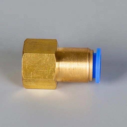 Hot Sale Factory Brass Pneumatic Female Straight Union Plastic Tube Pipe Fittings Quick Coupler