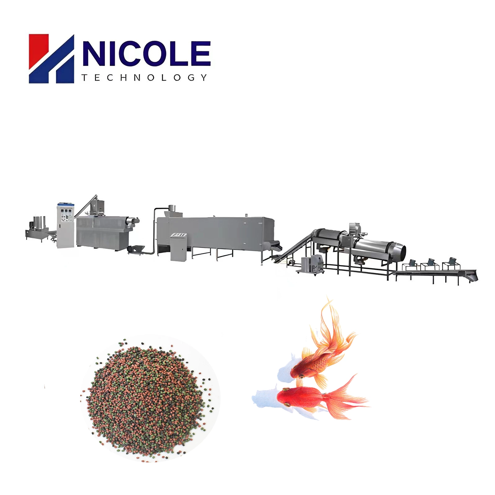 Automatic Animal Fish Feed Making Floating Feed Pellet Production Line