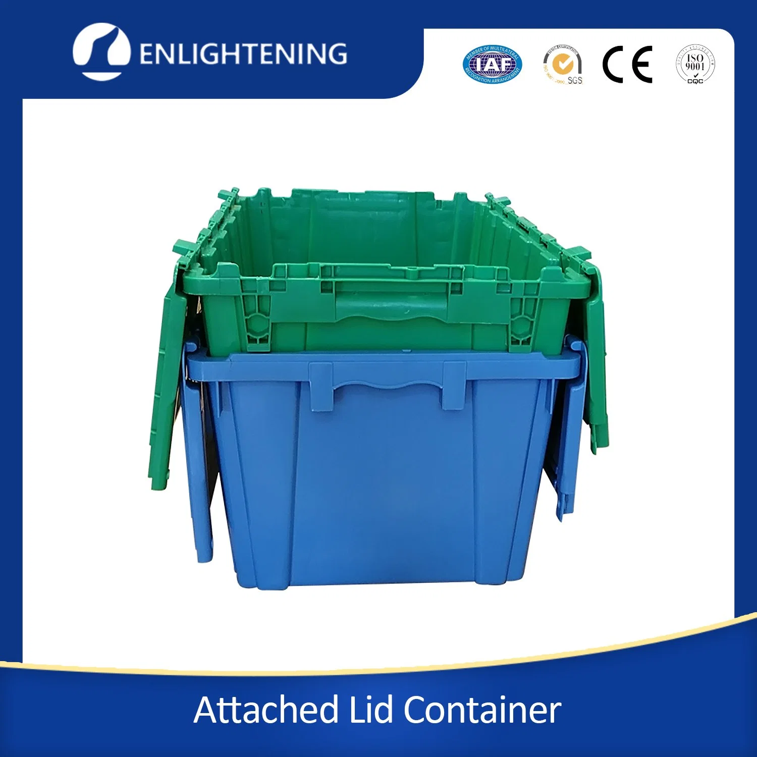 Tote Box with Lid Plastic Moving Crate 600*400*315mm