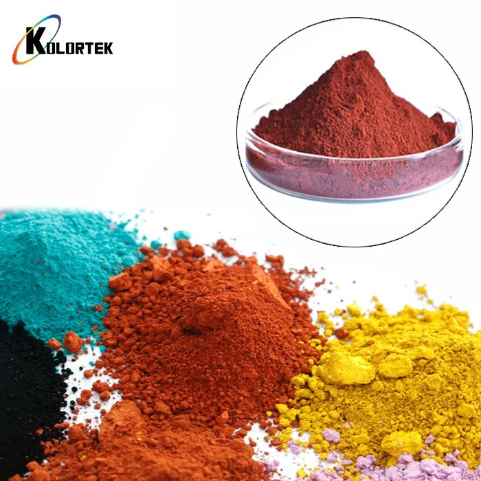 Poudre de colorant mate rouge d'oxyde de fer pour pigment cosmétique.