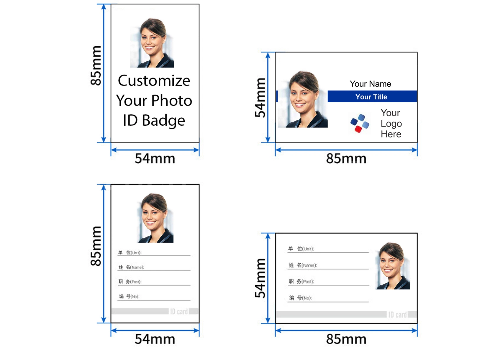 Nombre de ID de trabajo de silicona suave de la tarjeta de identificación Tarjetas Holder-Two