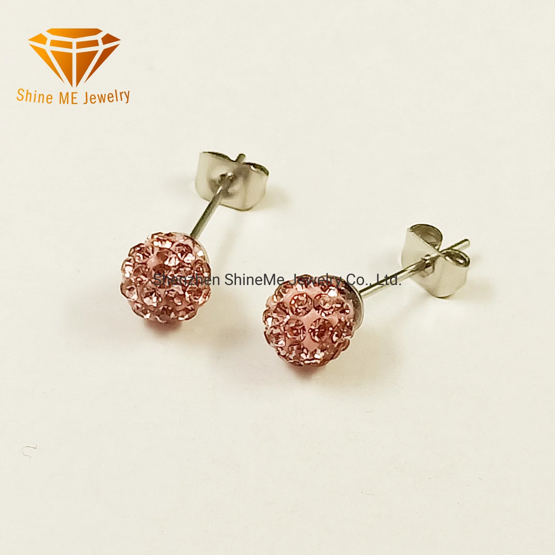 Bisutería Joyas de acero inoxidable Rosa CZ Ball Ear espárragos&#160;Arete Er4246