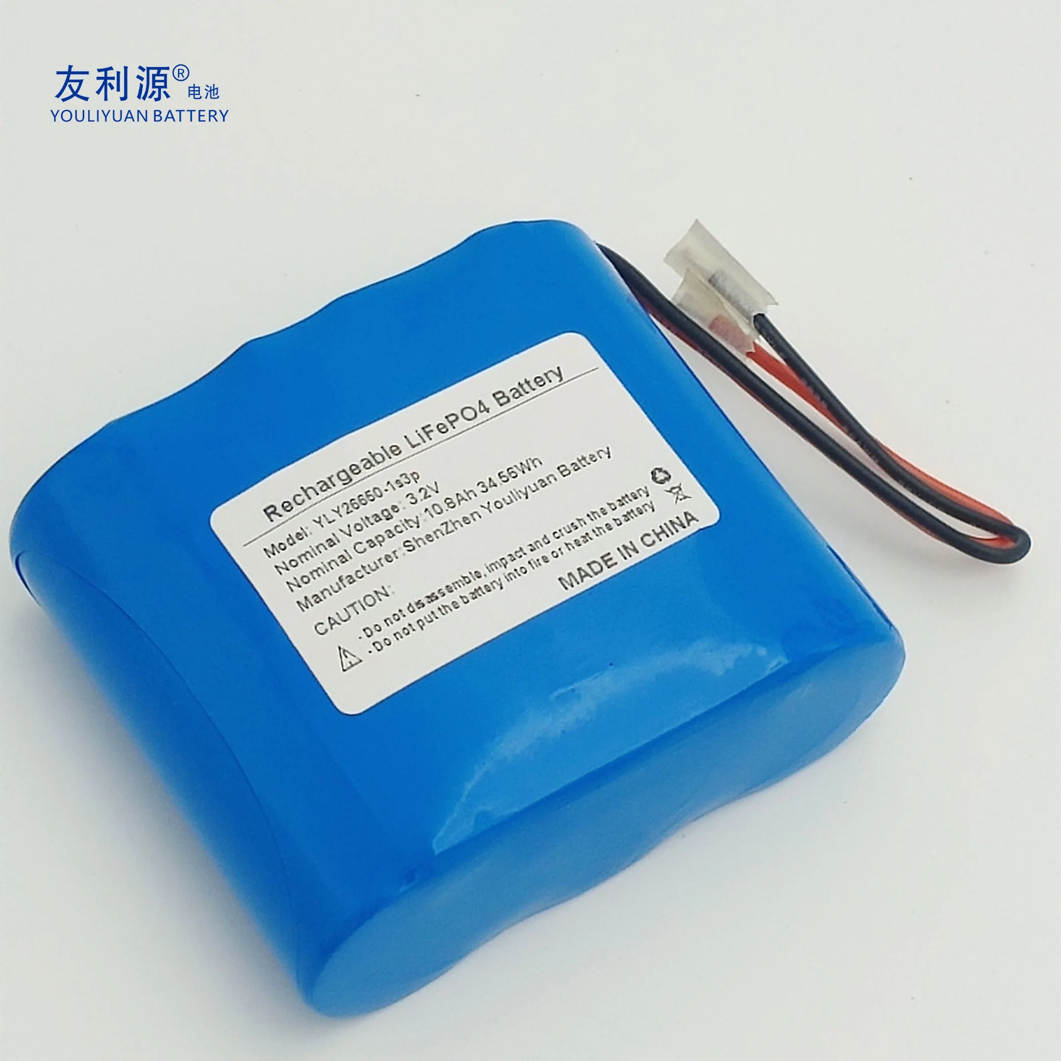 Rechargeable LiFePO4 1s3p 3.2V 10.8ah 26650 Li-ion Battery Pack Power Battery Massager Battery Washing Device Battery