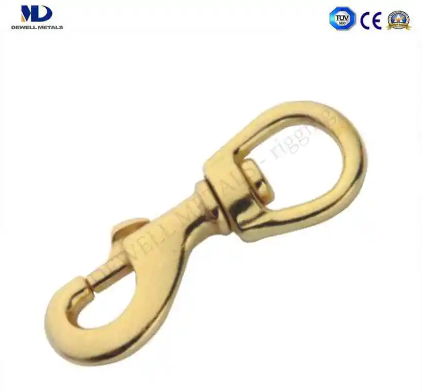 Professional Manufacturer Brass Plated Quick Swivel Snap Hook with Round Eye