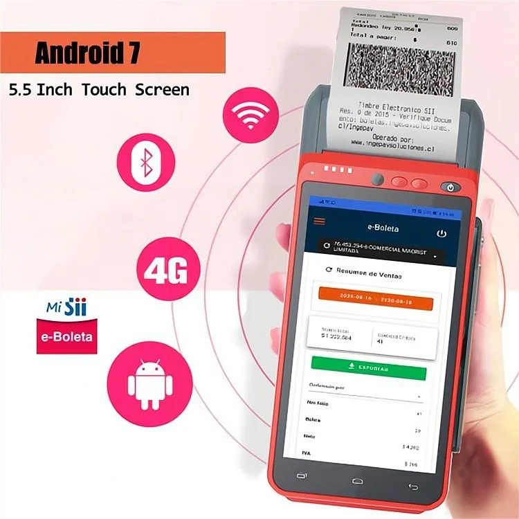 Terminal de paiement Bluetooth Smart Portable Machine de facturation POS avec lecteur d'empreintes digitales (HCC-Z100)