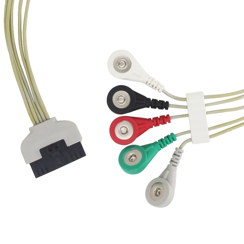 Medical Wiring Harness Assembly 1 Point 5 Head Medical Grade Material Insulated ECG Flat Cable