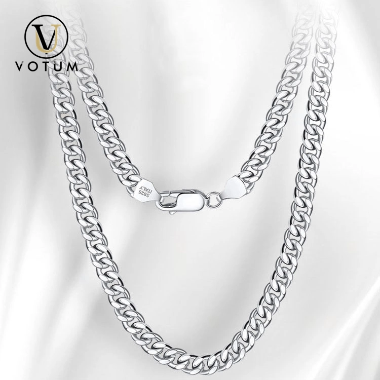 Votum OEM Wholesale S925 Sterling Silver Hiphop Cuban Chain collier Bijoux unisexe