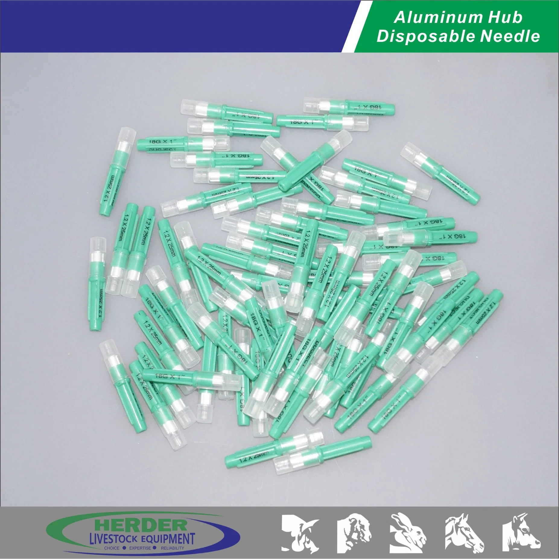 Aluminium Hub Veterinary Hypodermic Nadel für Tierimpfstoff