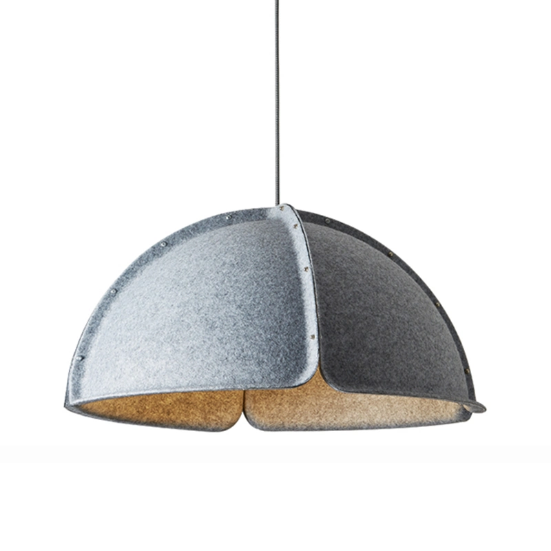 Beige Warm and Comforting Recycled Plastic Fiber Acoustic Shade Pendant Lamp to Office Environments and Busy Public Spaces