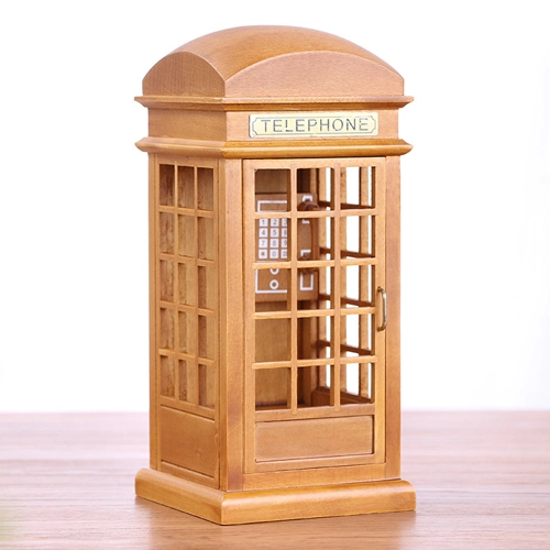 Yunsheng Wood Telephone Booth Music Box Gifts for Girl