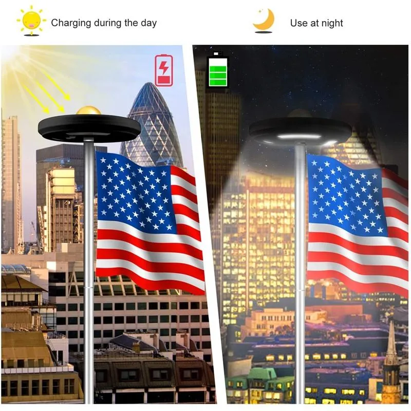 Waterproof 111LED Solar Power Flag Pole Light Energy Saving Long-Lasting Night Light