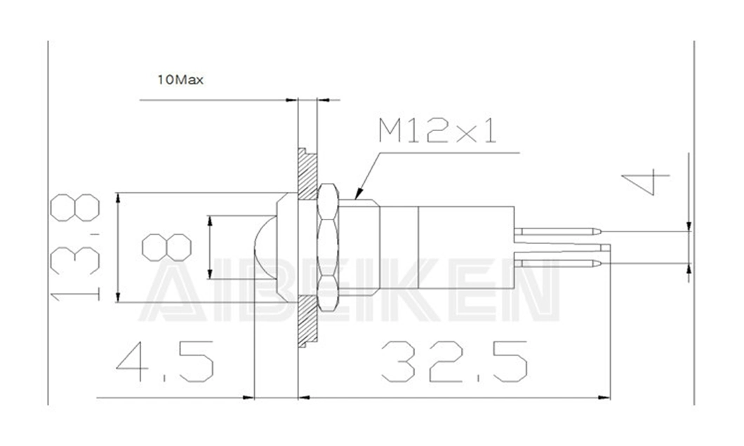 Indicador grossista 24V DC diâmetro 8mm 10mm 12mm 16mm metal Indicador LED à prova de água IP67 indicador de alimentação