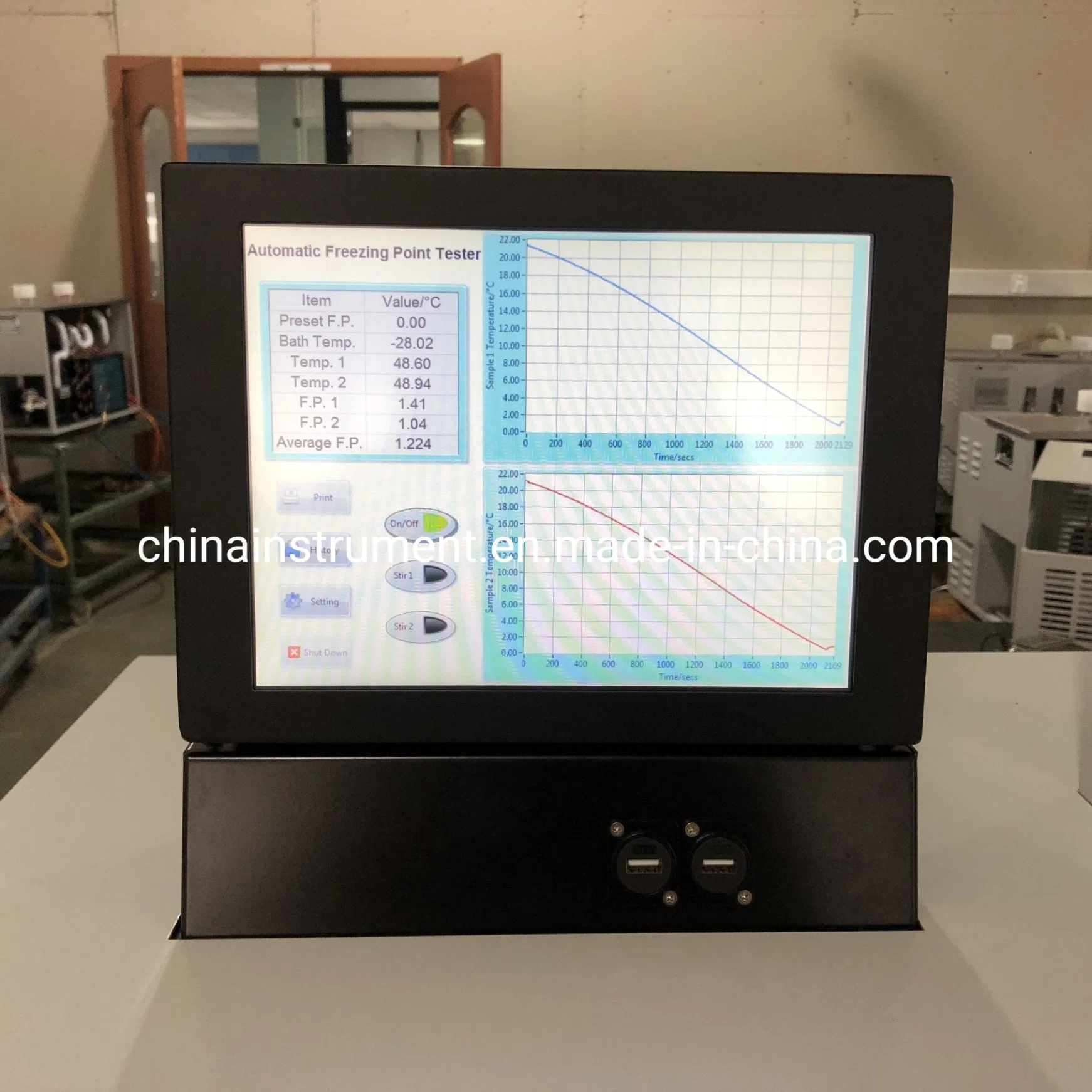 Low Temperature Freeze Point Analyzer for Aqueous Engine Coolants and Aviation Fuels