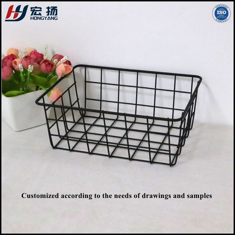 Custom Best Selling Household Stack-Able Wire Metal Wire Storage Basket Vegetable Storage Basket with Handle