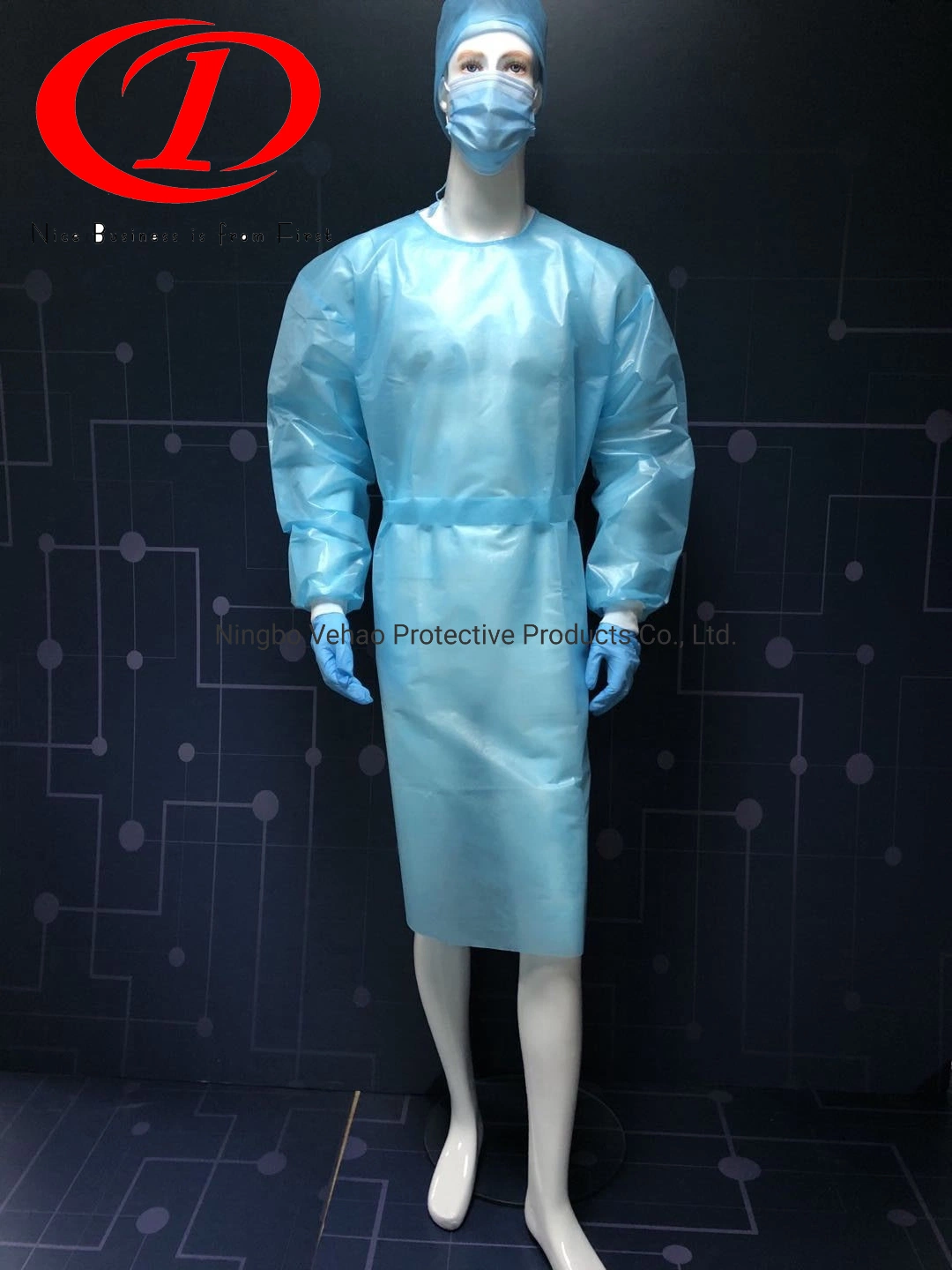 Nível Wholesale/Suppliers 1 PP+PE espessura vestido de isolamento descartáveis médico-hospitalares