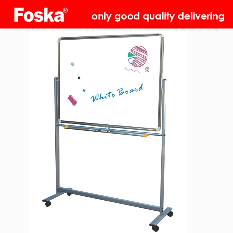 Foska Double côté Fancy Movable Stand Comité de rédaction de blanc