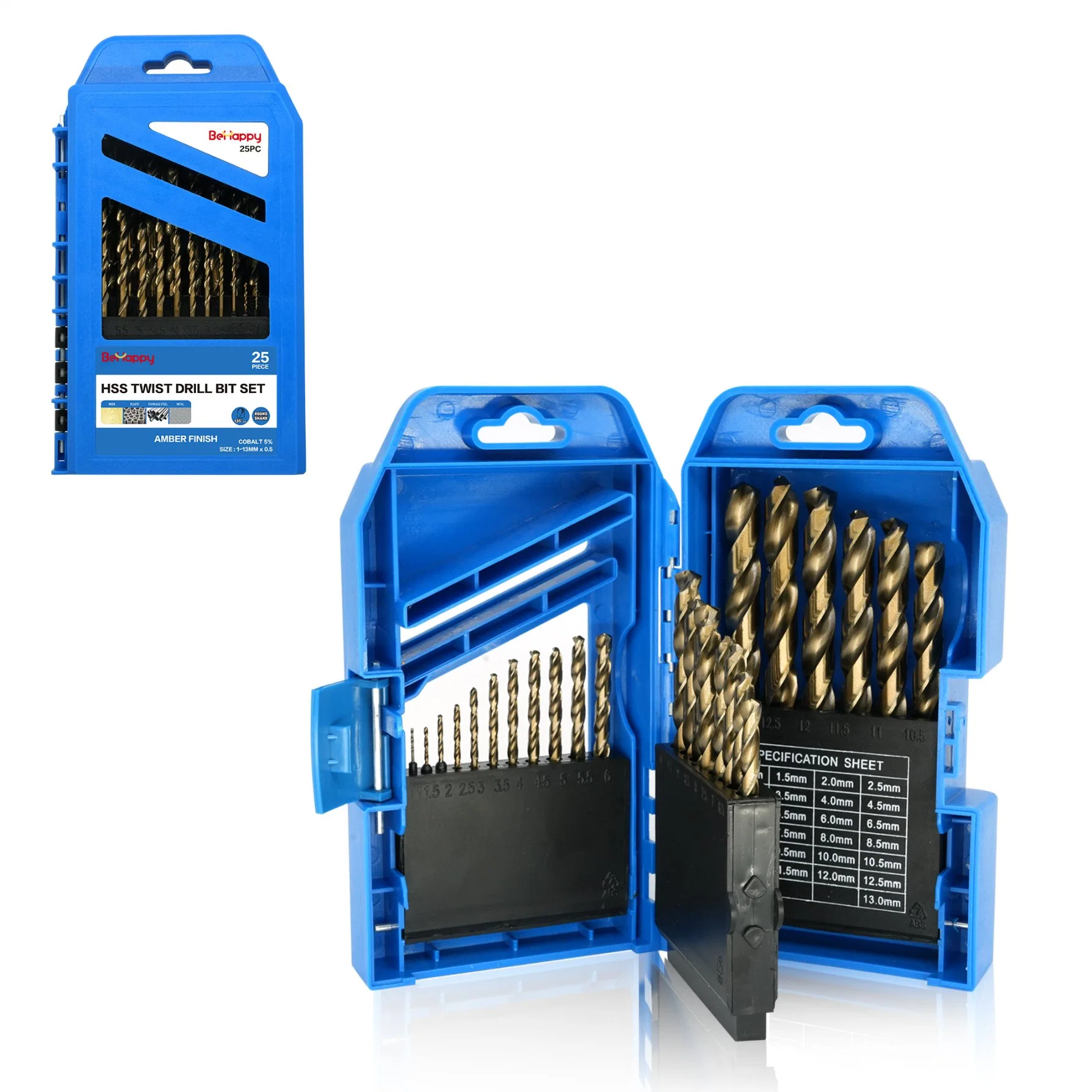 HSS Tin-Coated Twist Drill Bits Sets for Metal