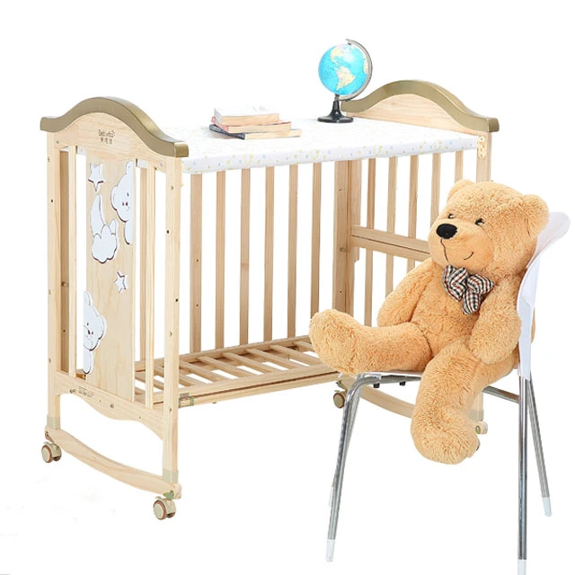 Adjustable Height Single Baby Crib Factory Price Cradle Bed Cot Little Kid Furniture for Sale in Stock