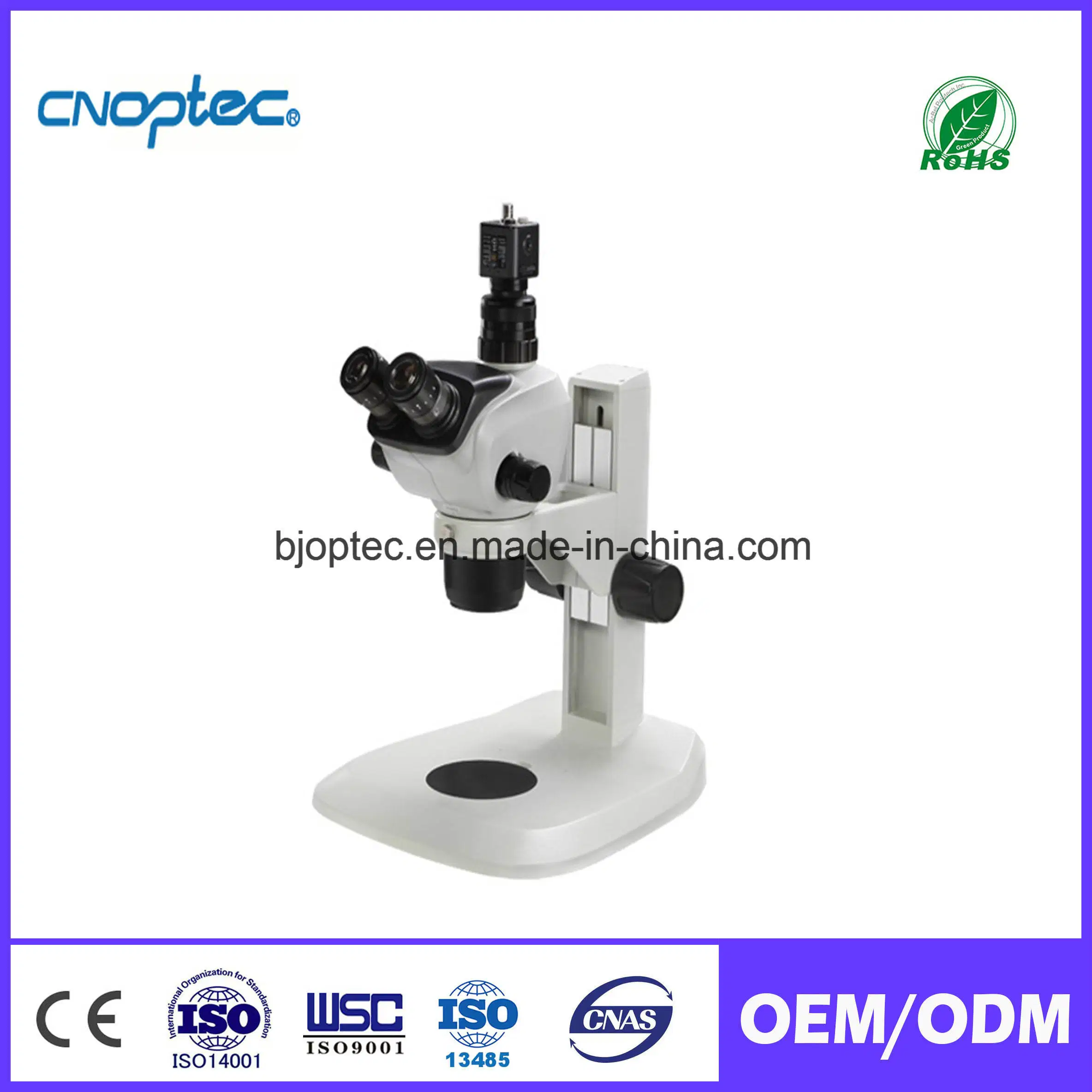 Trinocular Stereo Microscope with Light for Optical Lens & Instrument