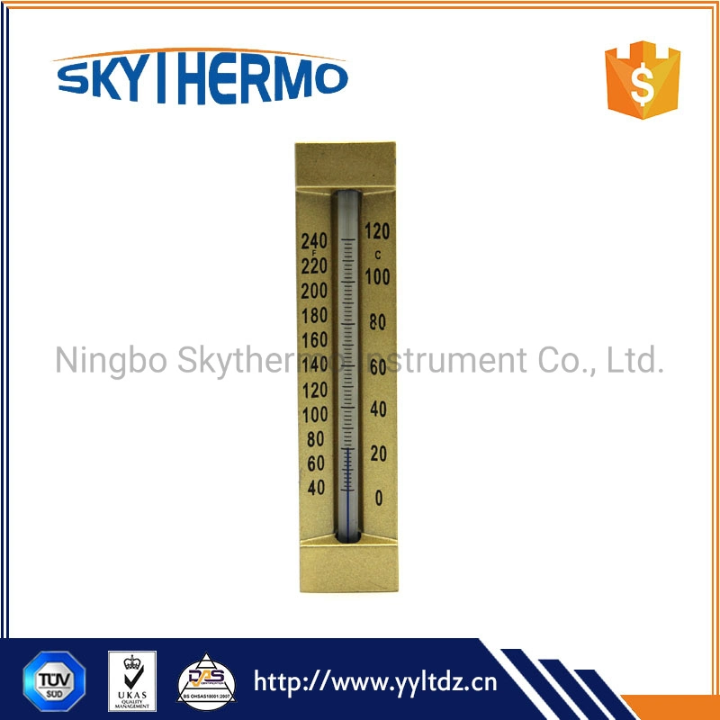 90 Angle Mercury Liquid in Glass Metal Glass Marine Thermometer