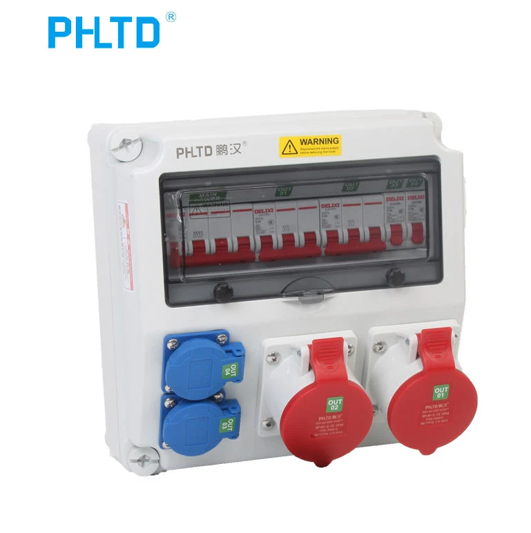 IP67, tomada de 5P de 32 a/16 a, distribuição de alimentação eléctrica nas caixas de derivação eléctrica portáteis Caixa de tomada de caixa de distribuição com montagem na parede