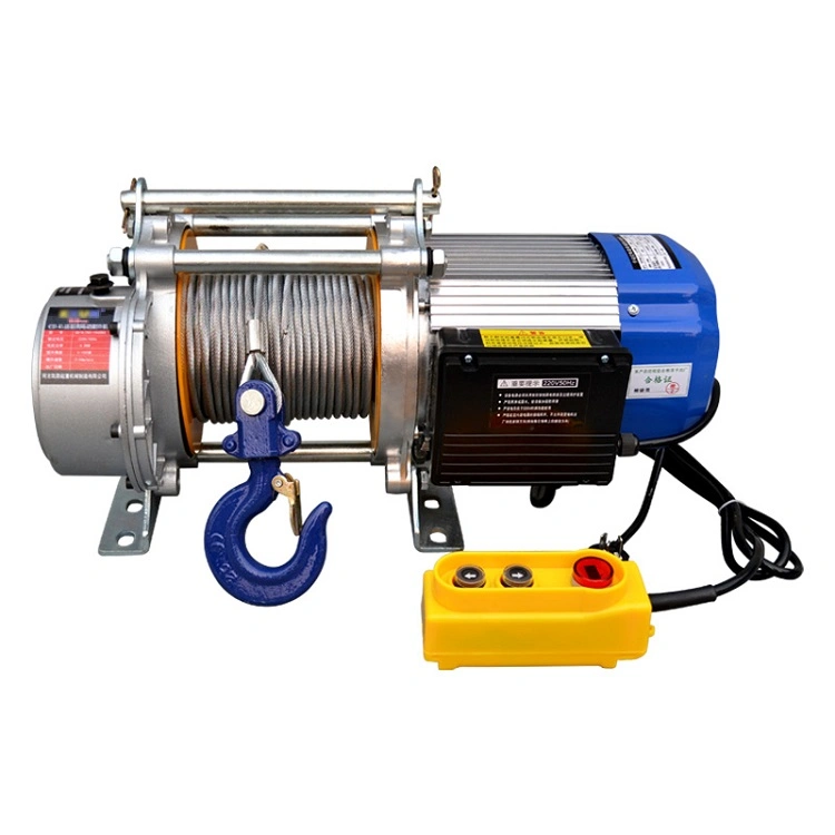 Low Price 220V 50Hz 2t 100m Wire Rope Electric Hoist Winch with CE Certificate