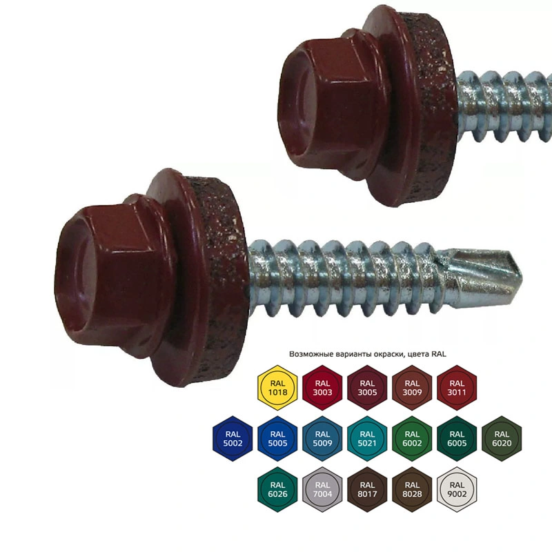 Painted Color Hex Washer Head Self Drilling Screw Cap for Roofing Screws with EPDM Washer