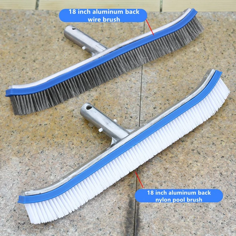 Pool Cleaning Polybasite Wall Brush Aluminum Brush Replacement with Ez Clip and Nylon Bristles for Pool Tile Walls Floors Wyz20121