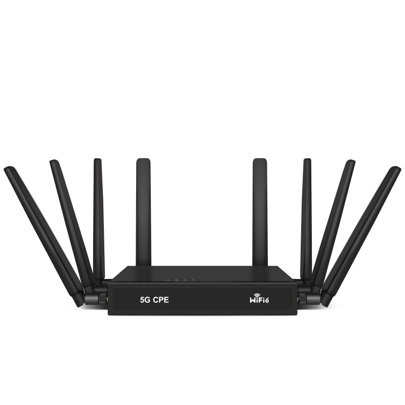 wifi sem fios 5g LTE CPE 2.4 G e 5 g Dual Band WiFi6 802.11ax Router com 8 antenas externas sinal mais forte cobertura mais ampla de 5 g/4G Ranhura SIM Classe Industrial