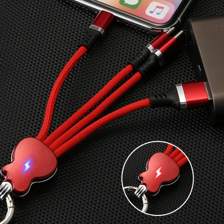 Creative Design 4 in 1 Guitar Shape Mobile Phone USB Charger Cable Multi-Function Key Chain USB Charger