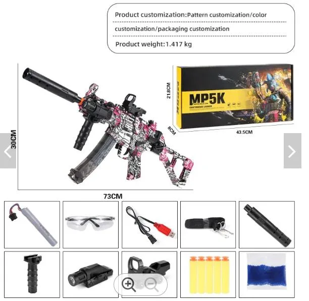 2023 MP5K Gel Bead Blazters M416 لعبة عووق Gel المياه Beads Blaster Gun طبق Ball Blaster ألعاب الرماية في الهواء الطلق الصبية ألعاب البنادق